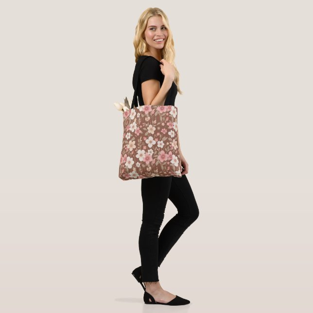 Floral Tote Bag - Over The Shoulder (Am Model)