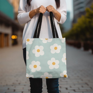 Floral Tote Beutel, Niedliche Daisies Muster Tasch