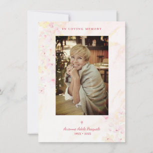 Floral Traditionelles & elegantes rosa Foto Beerdi Mitteilungskarte