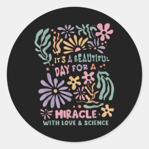 Floral Transfer Tag IV ein schöner Tag für Mi Runder Aufkleber
