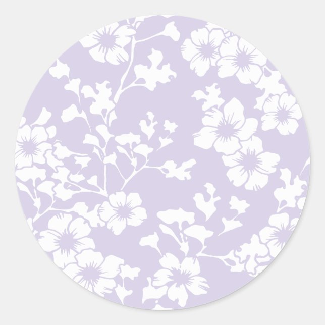 Floral Trellis - Dusty Lavender Runder Aufkleber (Vorderseite)