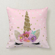 Floral Trendy Modernes Einhorn Horn Gold Confetti