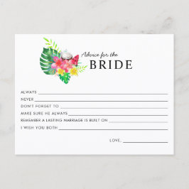 Floral Tropical Paradise Advice for the Bride Card Postkarte