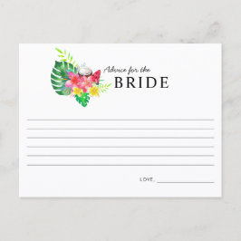 Floral Tropical Paradise Advice for the Bride Card Postkarte