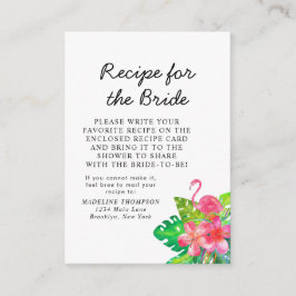Floral Tropical Paradise Bridal Recipe Request Begleitkarte