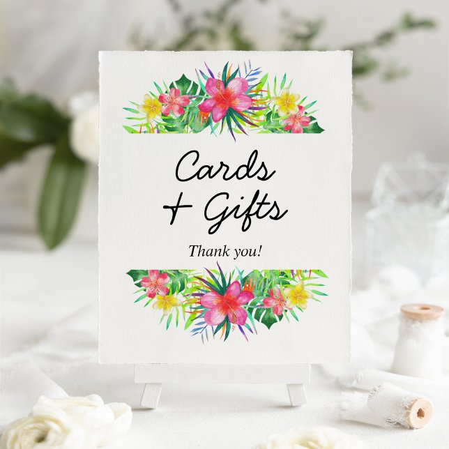 Floral Tropical Paradise Flamingo Cards and Gifts Poster (Von Creator hochgeladen)