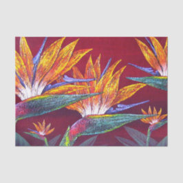 Floral Tropical Paradise Red Hawaiian Decoupage Seidenpapier