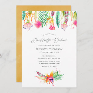 Floral Tropical Summer Bachelorette Wochenende Einladung