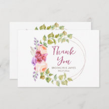Floral Tropical Wedding Danke Karte