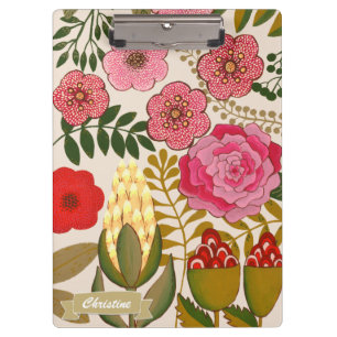 Floral Tropics Art Malerei Personalisiert Klemmbrett