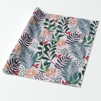 Floral tropisches Muster Wrapping Papper Geschenkpapier