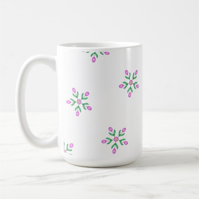 Floral Tulip Grafik Kaffeetasse (Links)