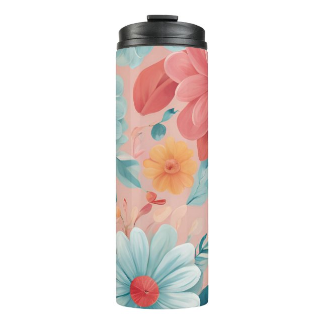 Floral Tumbler - Stilvolle, isolierte Blume Thermosbecher (Vorderseite)