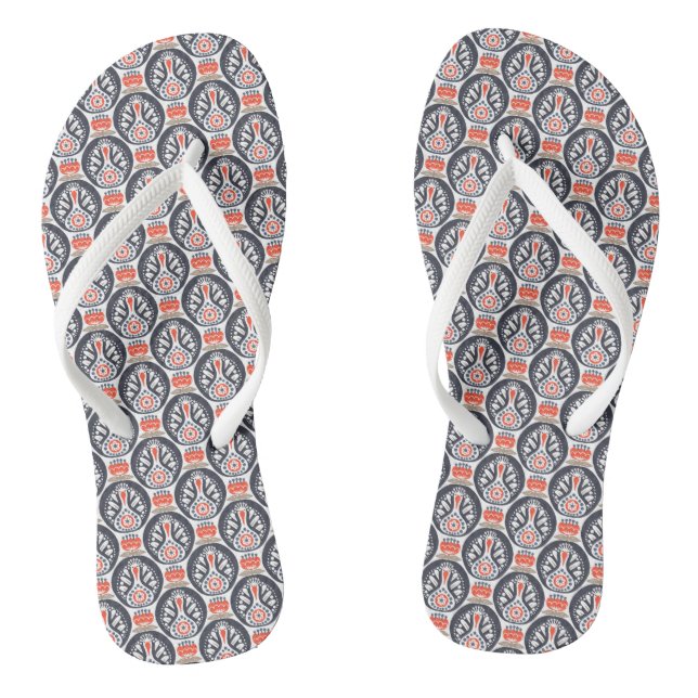 Floral Türkei Folkloremuster Flip Flops (Fußbett)