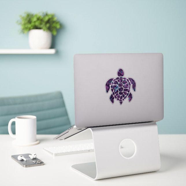 Floral Turtle Sticker (Laptop auf Schreibtisch)