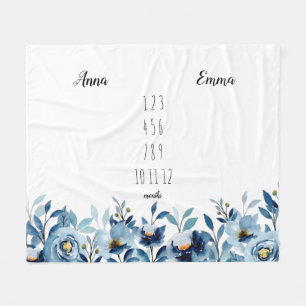 Floral Twins Monthly Meilenstein Fleecedecke