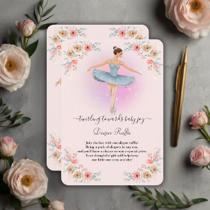 Floral Twirling Ballerina Wasserfarbe Babydusche Begleitkarte