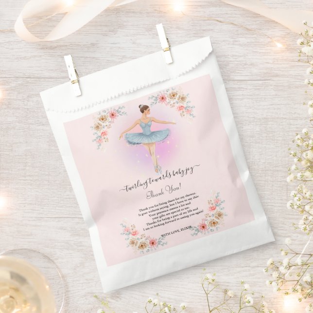 Floral Twirling Ballerina Wasserfarbe Babydusche Geschenktütchen (Ausgeschnitten)