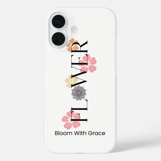 Floral Typography Phone Case (Rückseite)