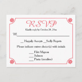 Floral UAWG Pink Blume Retro Hochzeitsfeier Einladungspostkarte