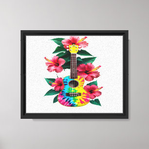 Floral Ukulele Gitarre Kunstdruckerei - Lebhafte M Leinwanddruck