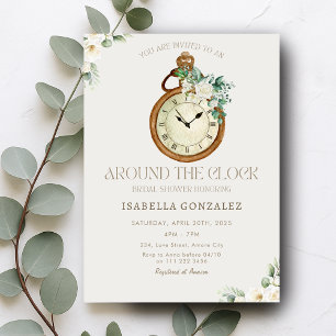 Floral um das Brautparty der Uhr Einladung