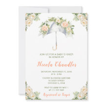 Floral Umbrella Baby Dusche