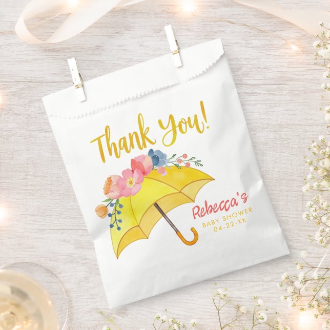 Floral Umbrella Baby Dusche Gefallen Beutel - Apri Geschenktütchen (Ausgeschnitten)