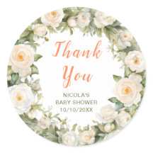 Floral Umbrella Baby Dusche Vielen Dank