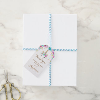 Floral unicorn favorisierte Tags Geschenkanhänger