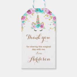 Floral unicorn favorisierte Tags Geschenkanhänger
