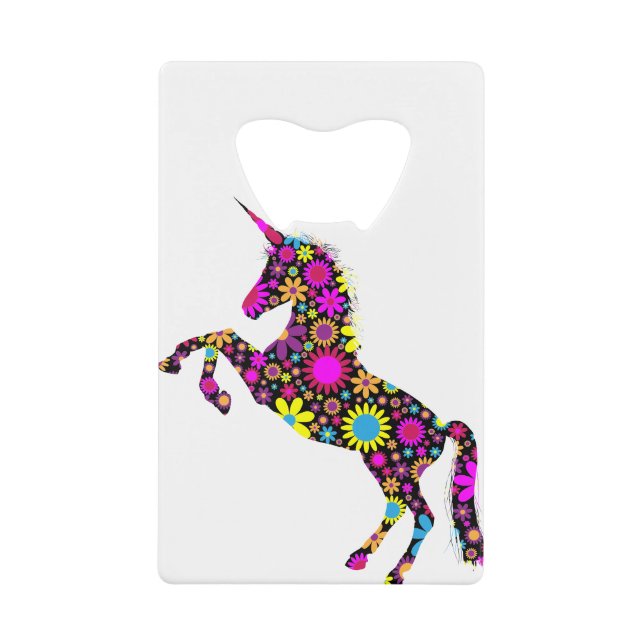 Floral Unicorn Geldbeutel Flaschenöffner (Vorderseite)