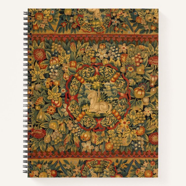 Floral Unicorn Motif Notizbuch (Vorderseite)