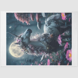 Floral Unicorn Seidenpapier