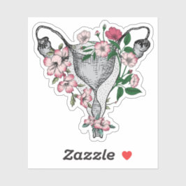 Floral Uterus Vinyl Sticker
