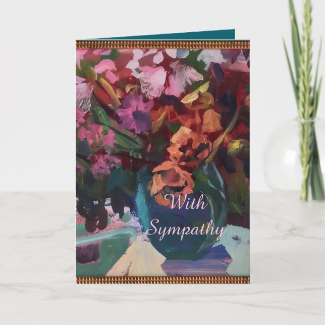 FLORAL VASE SYMPATHY CARD DANKESKARTE (Vorderseite)