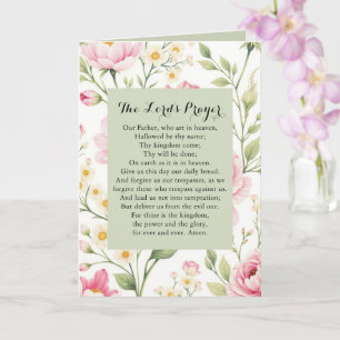 Floral Vaterunser Christliche Inspiration Karte