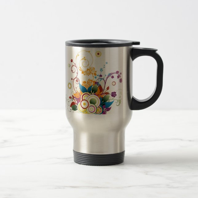 Floral Vektor Travel Mug Reisebecher (Rechts)