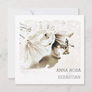 *~* Floral Verziert Lily AR12 QR FOTO UAWG Wedding Einladung