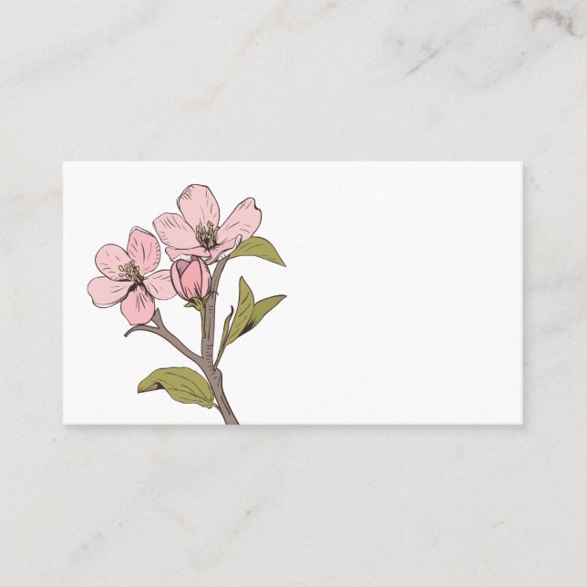 Floral Vielen Dank Cherry Blossom Pink Wedding Par Platzkarte (Vorderseite)