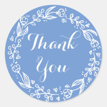 Floral Vielen Dank Cornflower Blue Blumen Hochzeit