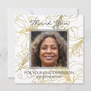 Floral Vielen Dank Elegante Gold Lily Custom Foto