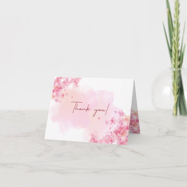 Floral Vielen Dank für Ihre Hochzeitkarte Dankeskarte (Vorderseite)