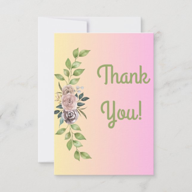 Floral Vielen Dank Karte (Vorderseite)