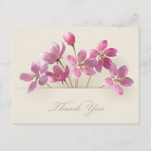 Floral Vielen Dank Lila Lavender Pink Blume Tan Postkarte