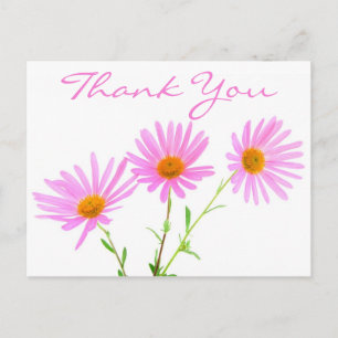 Floral Vielen Dank Pink Lavender Daisy Blume Postkarte