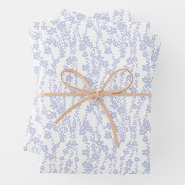 Floral Vines (White - Periwinkle) Geschenkpapier Set (Beispiel)