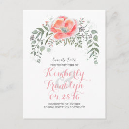 Floral Vintag Boho Wreath Save the Date Ankündigungspostkarte