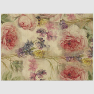 Floral Vintag Bouquet Script Ephemera Decoupage 2 Seidenpapier