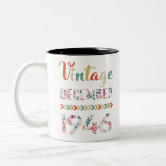 Floral Vintag Dezember 1946 Geschenke Zweifarbige Tasse